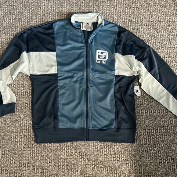 New Mickey Spirit Jersey Track Jacket Blue White Walt Disney World Zip Up Top - Picture 9 of 15